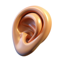 wonderful geometric Hyper-specific photorealistic professional render of a human ear, isolated cutout with Transparent Background fine detail png