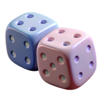 wonderful dynamic baroque Dice, pair, showing seven, with Transparent Background flawless png