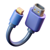 passionate stunning Data cable with USB-C connector with Transparent Background sharp png