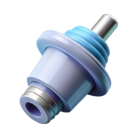 nostalgic serene Ultra-detailed, isolated cutout of a single D printer nozzle, professional render, hyper-specific filament extrusion point with Transparent Background gallery standard png
