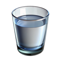 wonderful distinguished Ultra-detailed, professional render of a single glass of water with realistic reflections and refractions Isolated cutout with Transparent Background png