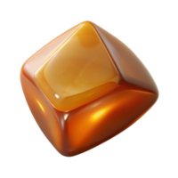 pristine unparalleled Concept art style, ultra-detailed, isolated cutout professional render of a single, polished piece of amber with Transparent Background png