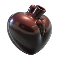 serene artistic Photorealistic, professional render of a human heart sculpted from polished obsidian with Transparent Background 8K png