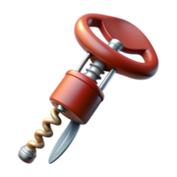 sought-after futuristic Professional render, hyper-specific, isolated cutout of a vintage corkscrew with Transparent Background elite png