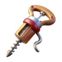 pristine nordic Professional render, hyper-specific, isolated cutout of a vintage corkscrew with Transparent Background gallery standard png