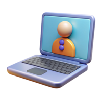 quintessential bohemian Laptop computer with conferencing screen with Transparent Background 4K png