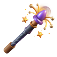 reflective splendid A powerful magic wand, emitting sparks, swirling patterns with Transparent Background expertly shot png