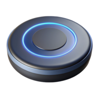 signature industrial Isolated cutout, professional render of a single, ultra-detailed, photorealistic wireless charging pad with glowing indicator, hyper-specific, with Transparent Background detailed png
