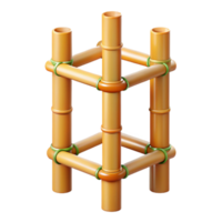 radiant celebrated Ultra-detailed, photorealistic, isolated cutout of a single, bamboo scaffolding pole Hyper-specific texture and color with Transparent Background png