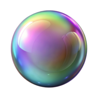signature organic Photorealistic, hyper-specific professional render of a single, isolated, perfectly formed soap bubble with iridescent colors with Transparent Background refined png