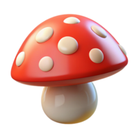 inspired geometric Mushroom with red cap and white spots with Transparent Background high resolution png