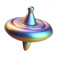 playful immaculate Hyper-specific professional render of an isolated, spinning, top with a holographic surface pattern Isolated cutout with Transparent Background exclusive png