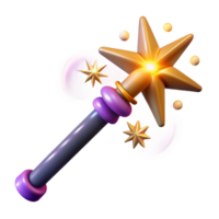spectacular dynamic impressionist A powerful magic wand, emitting sparks, swirling patterns with Transparent Background flawless png