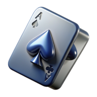 vibrant iconic Hyper-specific, photorealistic professional render of a single, levitating, single playing card Ace of Spades with Transparent Background png