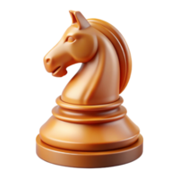 spectacular dreamy contemporary Hyper-specific, professional render of a single, polished, wooden chess piece, the knight, isolated cutout with Transparent Background flawless png