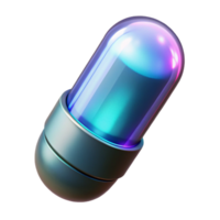 standout impressionist Hyper-specific, ultra-detailed render of a single, glowing energy capsule with Transparent Background impeccable png