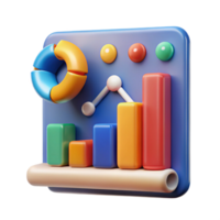 splendid retro Digital marketing analytics chart with Transparent Background high resolution png