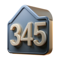 passionate alluring House number plaque modern minimalist with Transparent Background perfect clarity png