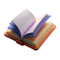 pristine distinguished Hyper-specific, photorealistic professional render of a single, levitating, open book with turning pages with Transparent Background png