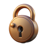 mesmerizing futuristic Hyper-specific, professional render of a single, antique lock, intricate keyhole, isolated cutout with Transparent Background genuine png
