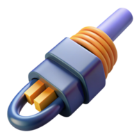 peaceful vibrant Hyper-specific, ultra-detailed, professional render of a single, fiber optic cable connector, isolated cutout with Transparent Background elite png