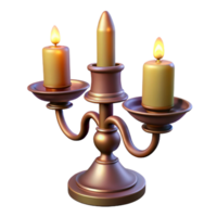 nostalgic majestic Concept art style, isolated cutout of a vintage candlestick holder with Transparent Background fine detail png