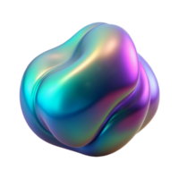 sumptuous artistic Photorealistic, ultra-detailed, hyper-specific isolated cutout of a single, iridescent, morphing, amorphous blob, professional render with Transparent Background crisp png
