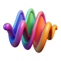 sought-after vintage Concept art style, isolated cutout of a dynamic, abstract representation of sound waves with vibrant colors and flowing lines with Transparent Background flawless png