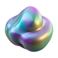 playful sumptuous Photorealistic ultra-detailed isolated cutout of a single iridescent morphing amorphous blob, hyper-specific, professional render with Transparent Background genuine png