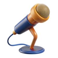 spectacular retro Microphone with stand and cable with Transparent Background museum quality png