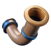 magnificent futuristic Ultra-detailed, concept art style rendering of a single, cast iron drainpipe with Transparent Background masterfully captured png