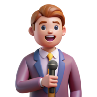 notable victorian Confident speaker with a microphone, with Transparent Background elite png