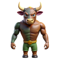 sumptuous tranquil rustic Minotaur, mythical creature, half bull half man, with Transparent Background high resolution png