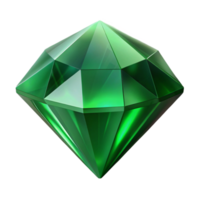 gorgeous mysterious urban Ultra-detailed, isolated cutout of a single, abstract, faceted gemstone, emerald green, with intricate internal light refractions with Transparent Background professional png
