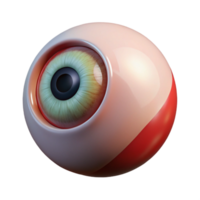 serene harmonious rustic Professional render, hyper-specific, isolated cutout of a single Cyclops eye, bloodshot with Transparent Background impeccable png