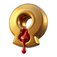 magnificent creative Ultra-detailed, photorealistic isolated cutout of a single, floating, keyhole made of solid gold and dripping with blood with Transparent Background original png