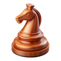 pristine bold minimalist Professional render, ultra-detailed, isolated cutout of a single, polished, wooden chess piece - a knight with Transparent Background professional png