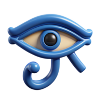 memorable artistic Ultra-detailed, hyper-specific concept art style render of a single Egyptian Eye of Horus amulet, isolated cutout with Transparent Background high quality png