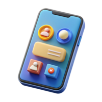 passionate splendid A smartphone displaying a social media app with Transparent Background crisp png