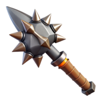 vibrant notable Photorealistic ultra-detailed isolated cutout of a tribal warrior's war club studded with sharp obsidian shards with Transparent Background png