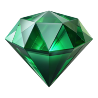 notable urban Ultra-detailed, isolated cutout of a single, abstract, faceted gemstone, emerald green, with intricate internal light refractions with Transparent Background ultra HD png