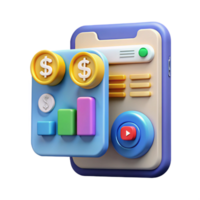 reflective glorious Financial technology app interface with Transparent Background museum quality png