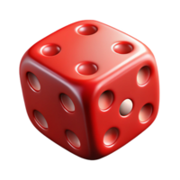 sumptuous iconic Ultra-detailed, professional render of a single red dice Isolated cutout with Transparent Background png
