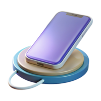 picturesque distinctive Smartphone charging on wireless charging pad with Transparent Background png