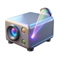 signature urban Isolated cutout, professional render of a single, ultra-detailed, photorealistic holographic projector emitting a beam of light, with Transparent Background crisp png