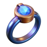 gorgeous playful renaissance A single, enchanted ring, glowing gemstone, intricate band with Transparent Background studio quality png