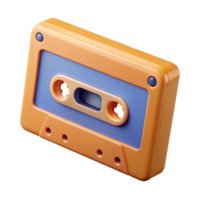 reflective vibrant Concept art style isolated cutout of a single cassette tape with Transparent Background impeccable png