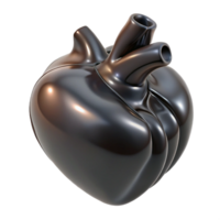 serene nostalgic vintage Photorealistic, professional render of a human heart sculpted from polished obsidian with Transparent Background expertly shot png