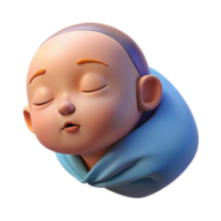 pristine calm tropical Sleeping baby, peaceful expression, with Transparent Background detailed png