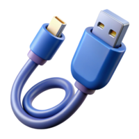 rare bohemian Data cable with USB-C connector with Transparent Background crisp png